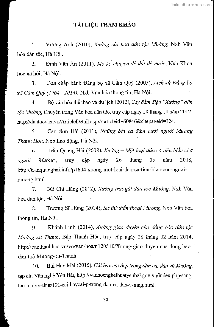 Khoa luan tot nghiep hat xuong trong doi song van hoa tin nguong cua nguoi muong huyen cam thuy thanh hoa nghien cuu truong hop xa cam quy trang 56