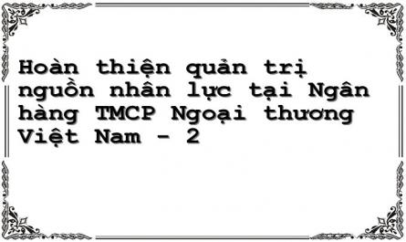 Hoàn thiện quản trị nguồn nhân lực tại Ngân hàng TMCP Ngoại thương Việt Nam - 2