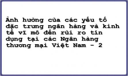 Ảnh hưởng của các yếu tố đặc trưng ngân hàng và kinh tế vĩ mô đến rủi ro tín dụng tại các Ngân hàng thương mại Việt Nam - 2