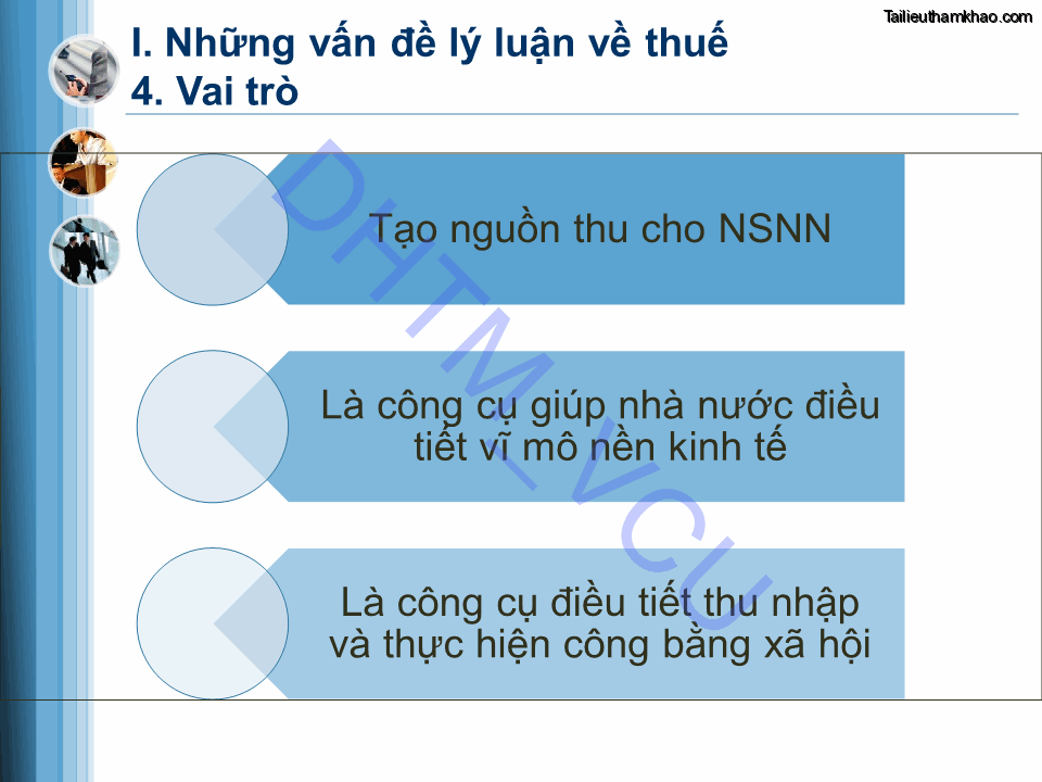 I Những Vấn Đề Lý Luận Về Thuế Dhtm Vcu 4 Vai Trò Tạo Nguồn Thu