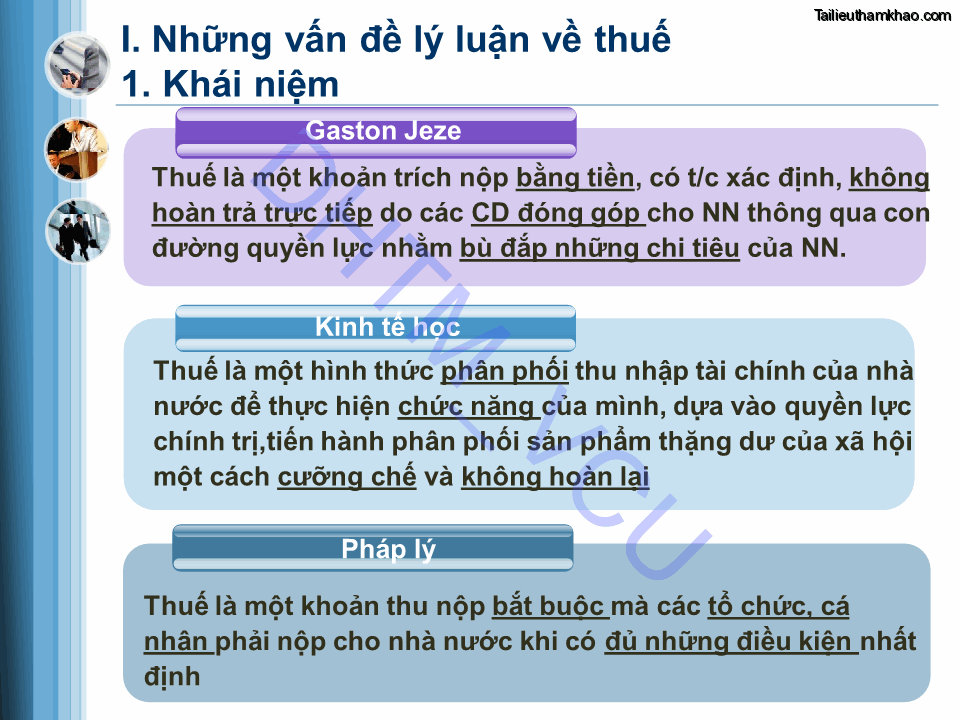 I Những Vấn Đề Lý Luận Về Thuế Kinh Tế Học Thuế Là Một Hình