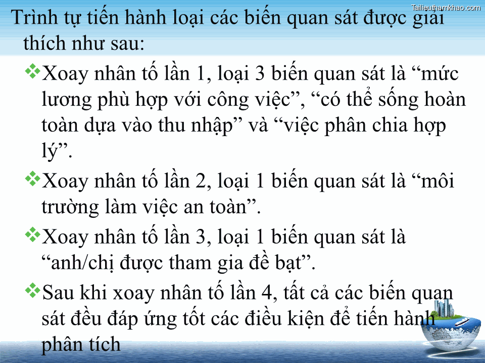 Trình Tự Tiến Hành Loại Các Biến Quan Sát Được Giải Thích Như Sau