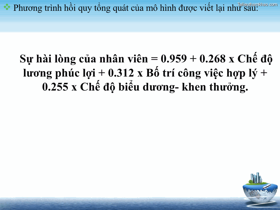  Phương Trình Hồi Quy Tổng Quát Của Mô Hình Được Viết Lại Như