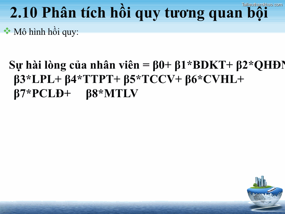 2 10 Phân Tích Hồi Quy Tương Quan Bội  Mô Hình Hồi Quy Sự Hài Lòng