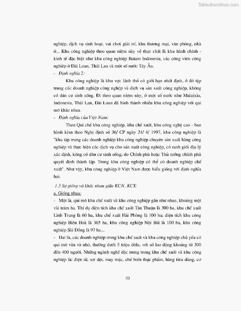 Khoa luan tot nghiep dau tu truc tiep nuoc ngoai vao khu cong nghiep khu che xuat thuc trang va giai phap trang 10