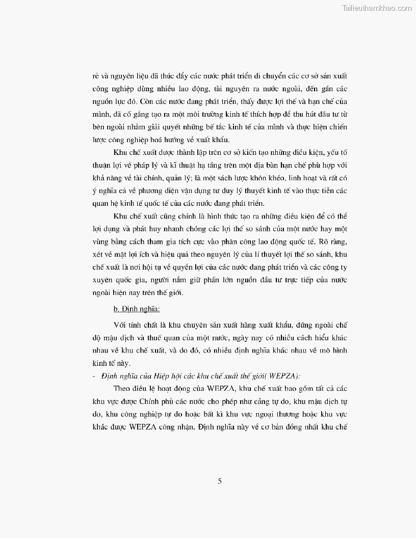 Khoa luan tot nghiep dau tu truc tiep nuoc ngoai vao khu cong nghiep khu che xuat thuc trang va giai phap trang 5
