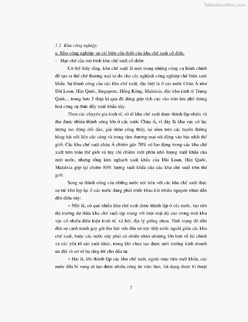 Khoa luan tot nghiep dau tu truc tiep nuoc ngoai vao khu cong nghiep khu che xuat thuc trang va giai phap trang 7