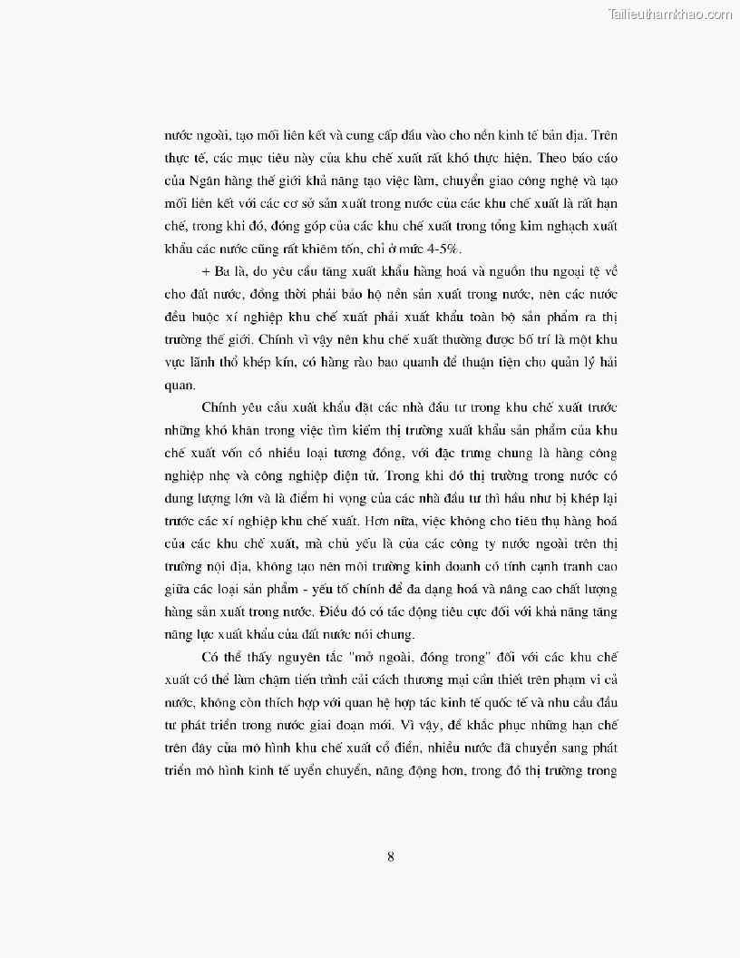 Khoa luan tot nghiep dau tu truc tiep nuoc ngoai vao khu cong nghiep khu che xuat thuc trang va giai phap trang 8