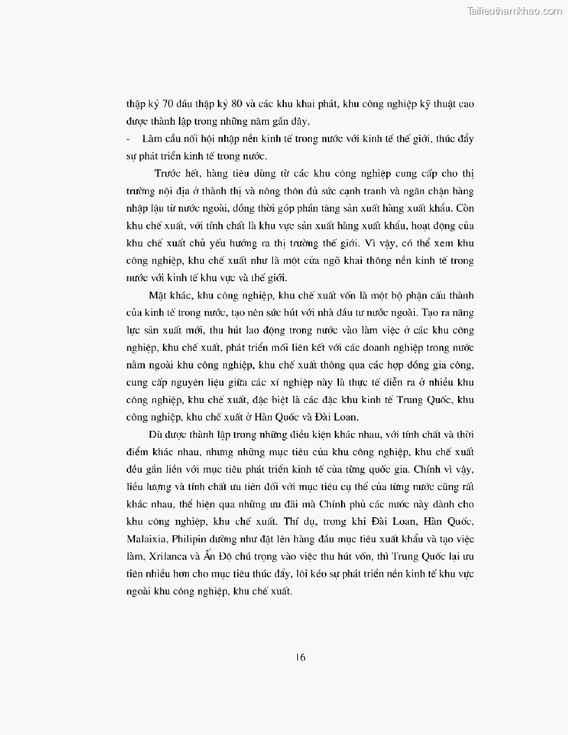 Khoa luan tot nghiep dau tu truc tiep nuoc ngoai vao khu cong nghiep khu che xuat thuc trang va giai phap trang 16