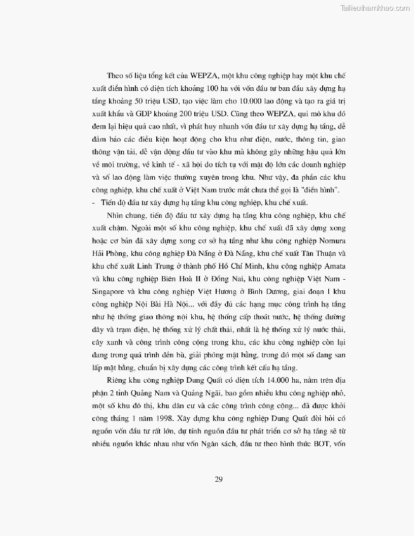 Khoa luan tot nghiep dau tu truc tiep nuoc ngoai vao khu cong nghiep khu che xuat thuc trang va giai phap trang 29
