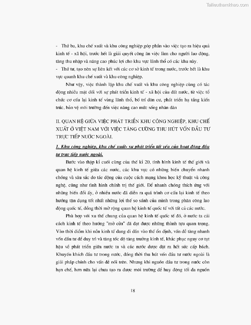 Khoa luan tot nghiep dau tu truc tiep nuoc ngoai vao khu cong nghiep khu che xuat thuc trang va giai phap trang 18