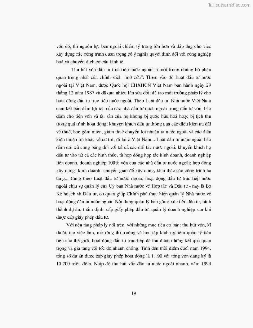 Khoa luan tot nghiep dau tu truc tiep nuoc ngoai vao khu cong nghiep khu che xuat thuc trang va giai phap trang 19
