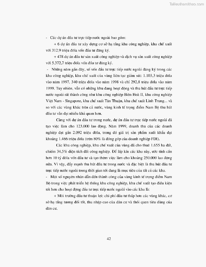 Khoa luan tot nghiep dau tu truc tiep nuoc ngoai vao khu cong nghiep khu che xuat thuc trang va giai phap trang 42