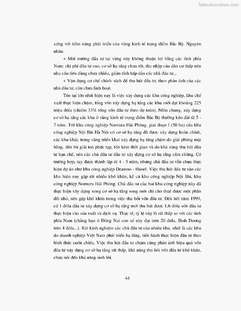 Khoa luan tot nghiep dau tu truc tiep nuoc ngoai vao khu cong nghiep khu che xuat thuc trang va giai phap trang 44
