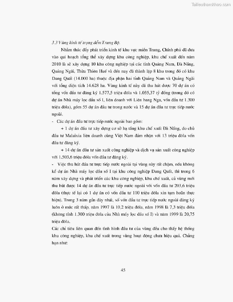 Khoa luan tot nghiep dau tu truc tiep nuoc ngoai vao khu cong nghiep khu che xuat thuc trang va giai phap trang 45