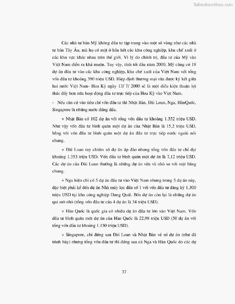 Khoa luan tot nghiep dau tu truc tiep nuoc ngoai vao khu cong nghiep khu che xuat thuc trang va giai phap trang 37