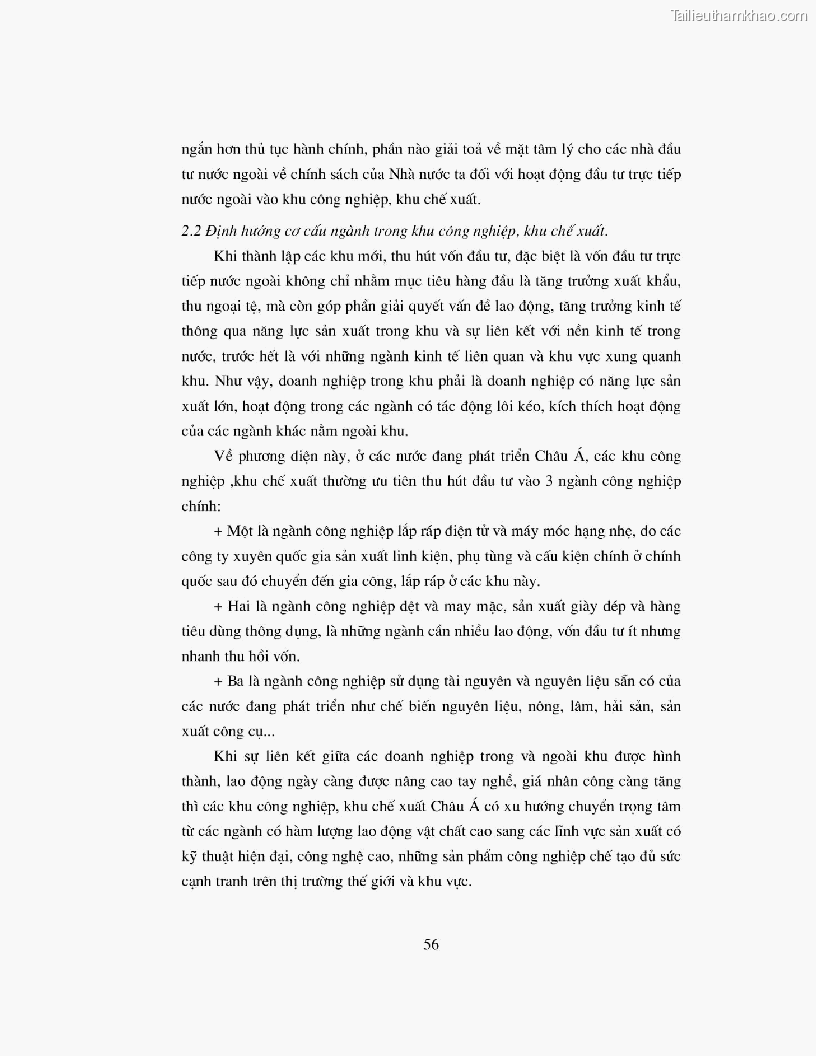 Khoa luan tot nghiep dau tu truc tiep nuoc ngoai vao khu cong nghiep khu che xuat thuc trang va giai phap trang 56