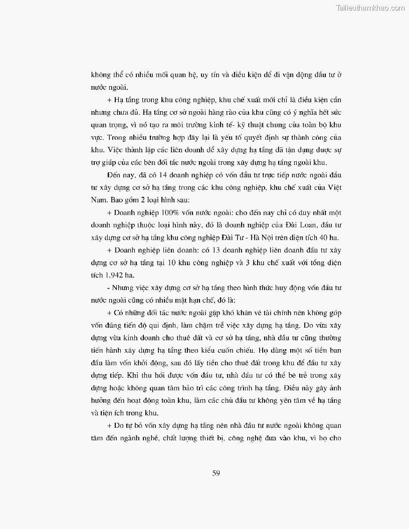 Khoa luan tot nghiep dau tu truc tiep nuoc ngoai vao khu cong nghiep khu che xuat thuc trang va giai phap trang 59