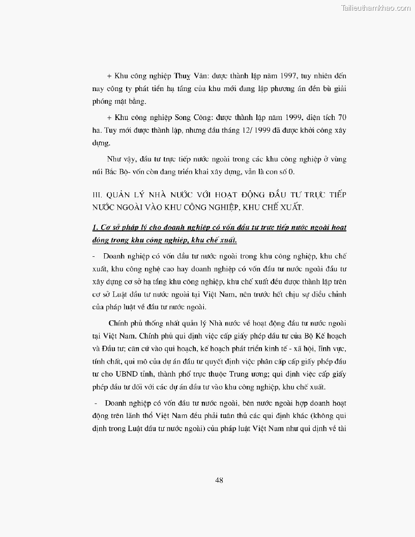 Khoa luan tot nghiep dau tu truc tiep nuoc ngoai vao khu cong nghiep khu che xuat thuc trang va giai phap trang 48