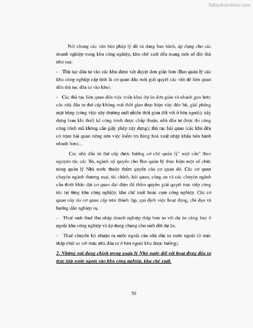 Khoa luan tot nghiep dau tu truc tiep nuoc ngoai vao khu cong nghiep khu che xuat thuc trang va giai phap trang 50