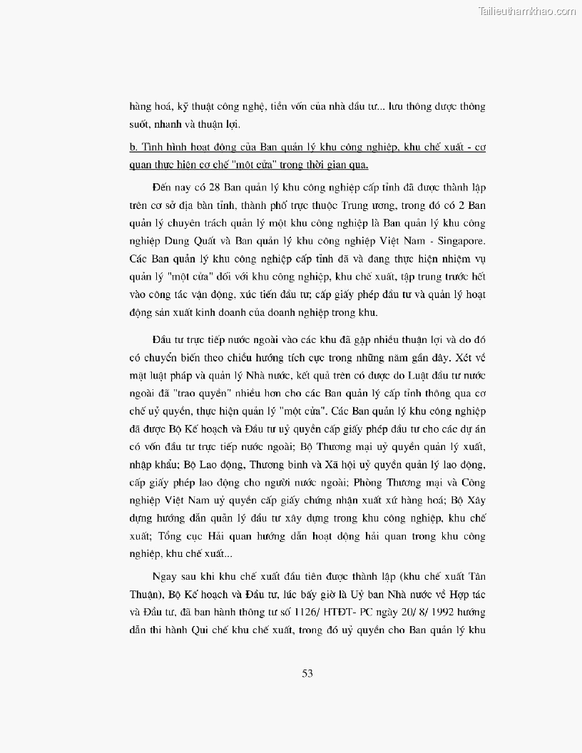 Khoa luan tot nghiep dau tu truc tiep nuoc ngoai vao khu cong nghiep khu che xuat thuc trang va giai phap trang 53