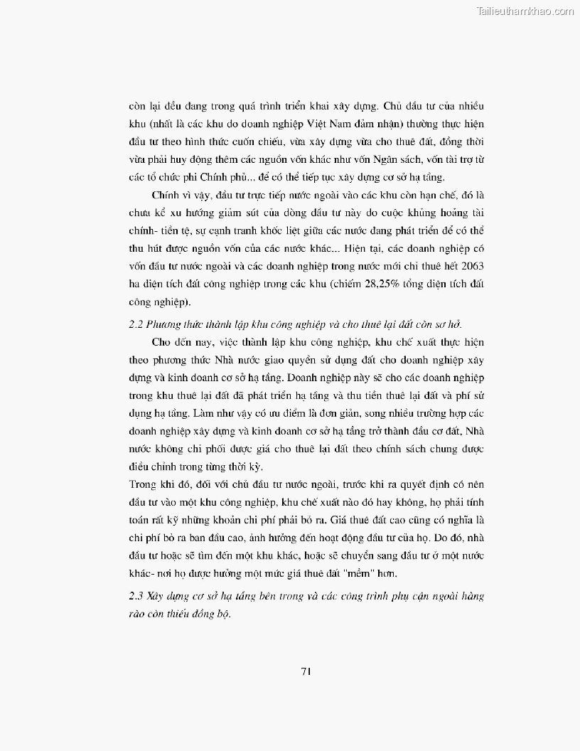 Khoa luan tot nghiep dau tu truc tiep nuoc ngoai vao khu cong nghiep khu che xuat thuc trang va giai phap trang 71