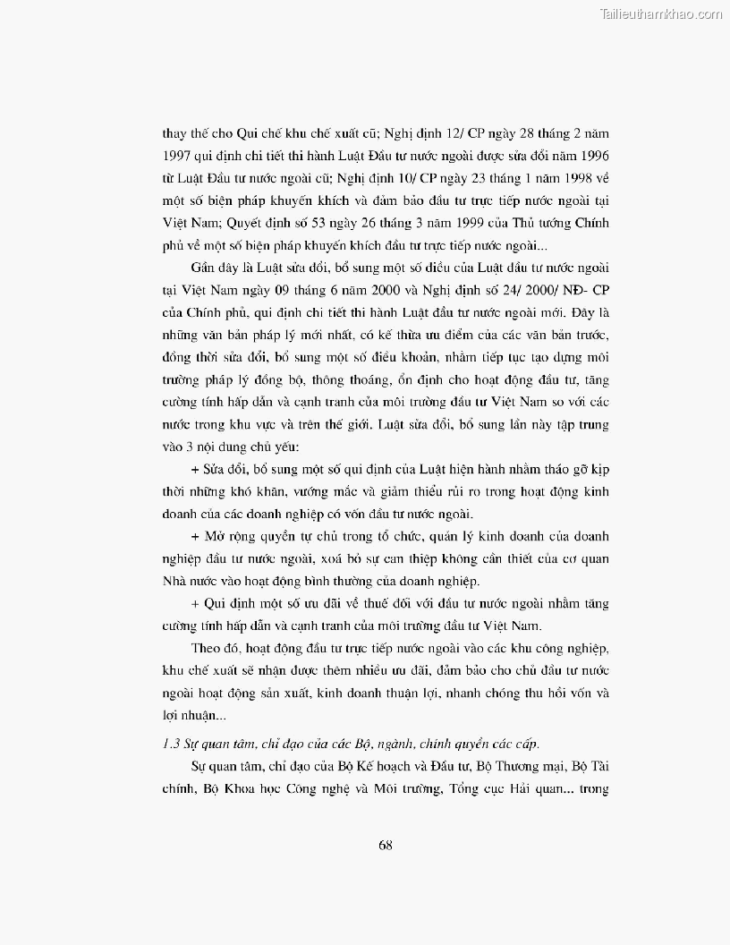 Khoa luan tot nghiep dau tu truc tiep nuoc ngoai vao khu cong nghiep khu che xuat thuc trang va giai phap trang 68