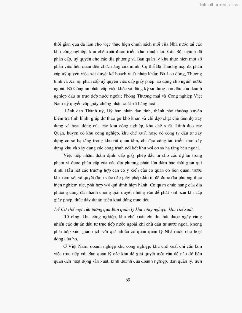 Khoa luan tot nghiep dau tu truc tiep nuoc ngoai vao khu cong nghiep khu che xuat thuc trang va giai phap trang 69