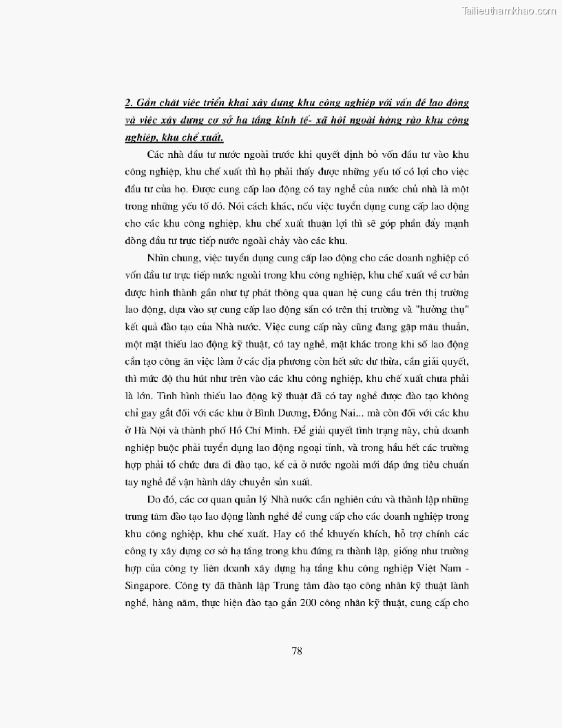 Khoa luan tot nghiep dau tu truc tiep nuoc ngoai vao khu cong nghiep khu che xuat thuc trang va giai phap trang 78