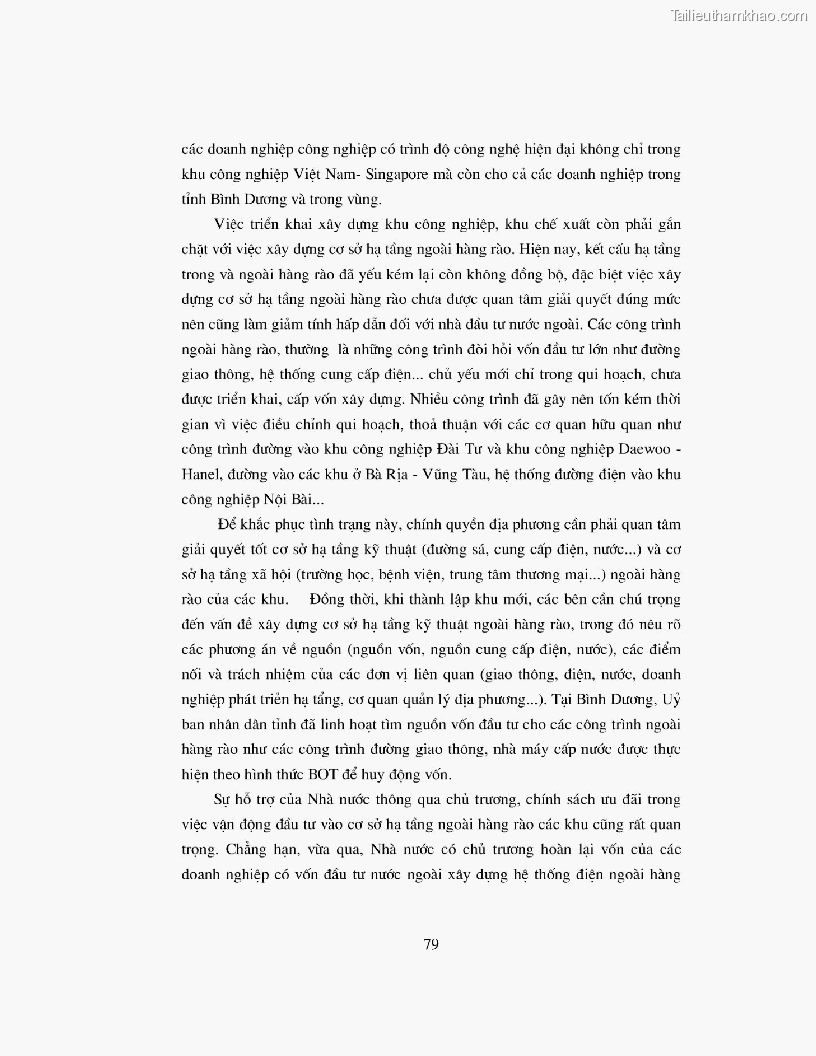 Khoa luan tot nghiep dau tu truc tiep nuoc ngoai vao khu cong nghiep khu che xuat thuc trang va giai phap trang 79