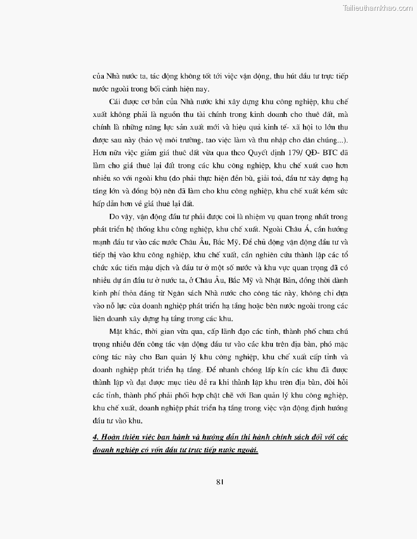 Khoa luan tot nghiep dau tu truc tiep nuoc ngoai vao khu cong nghiep khu che xuat thuc trang va giai phap trang 81