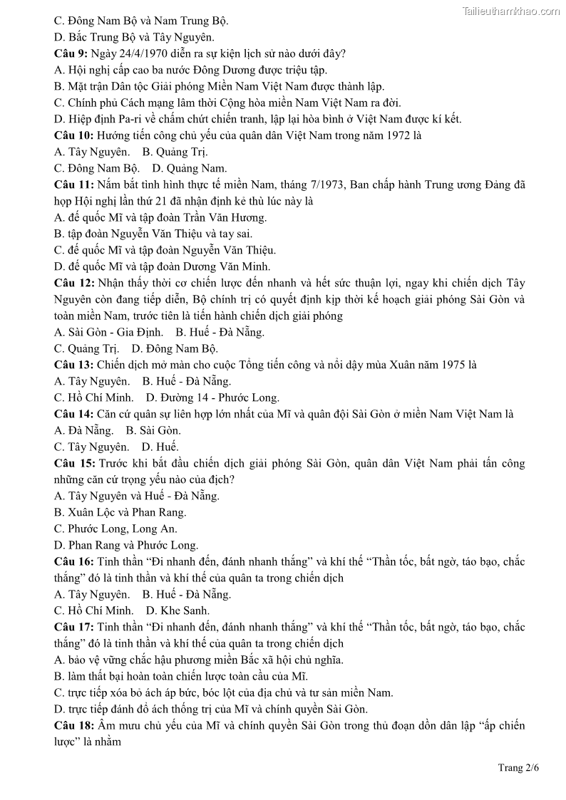De thi giua hoc ki 2 mon lich su lop 12 nam 2020 2021 co dap an truong thpt nguyen hue trang 2