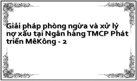 Giải pháp phòng ngừa và xử lý nợ xấu tại Ngân hàng TMCP Phát triển MêKông - 2