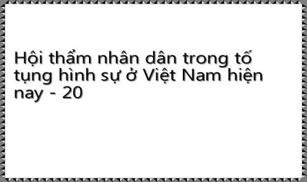 Hội thẩm nhân dân trong tố tụng hình sự ở Việt Nam hiện nay - 20
