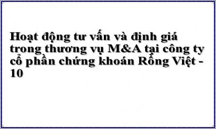 Hoạt động tư vấn và định giá trong thương vụ M&A tại công ty cổ phần chứng khoán Rồng Việt - 10