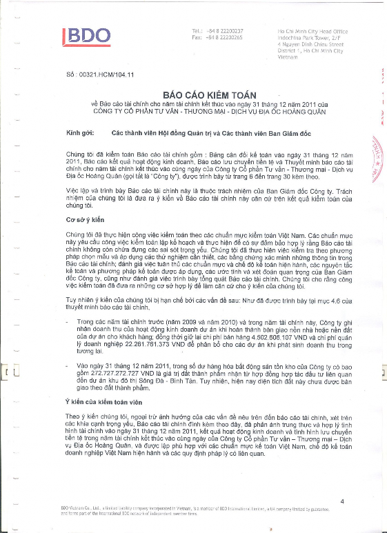 Phân tích tình hình tài chính tại Công ty cổ phần Tư vấn thương mại Dịch vụ Địa ốc Hoàng Quân 19 1