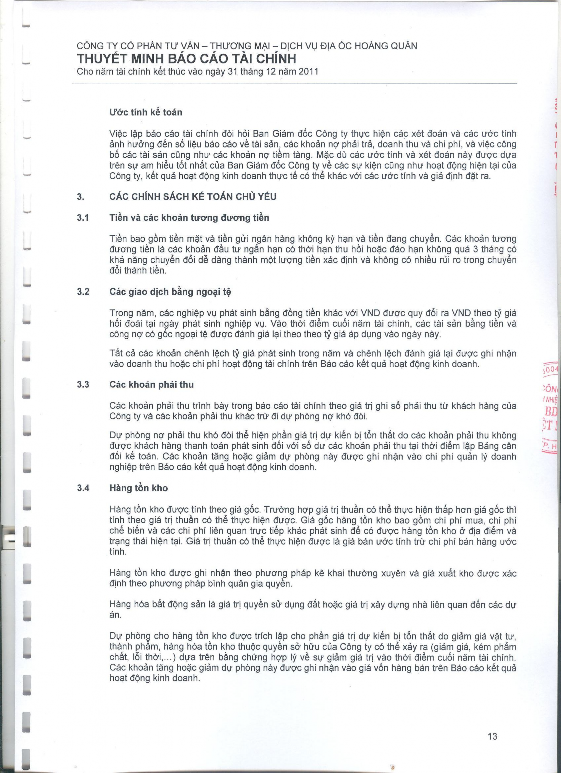 Phân tích tình hình tài chính tại Công ty cổ phần Tư vấn thương mại Dịch vụ Địa ốc Hoàng Quân 20 2