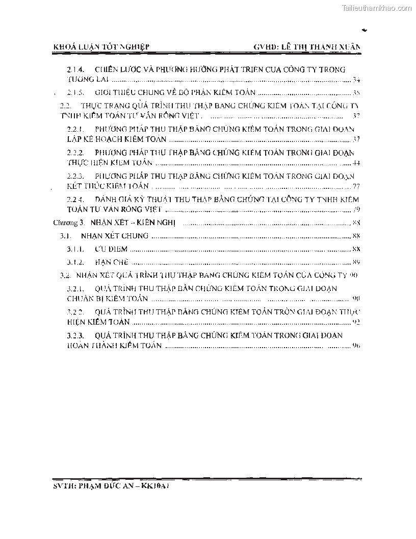 Khoa luan tot nghiep phuong phap thu thap bang chung kiem toan tai cong ty trach nhiem huu han tu van rong viet trang 3