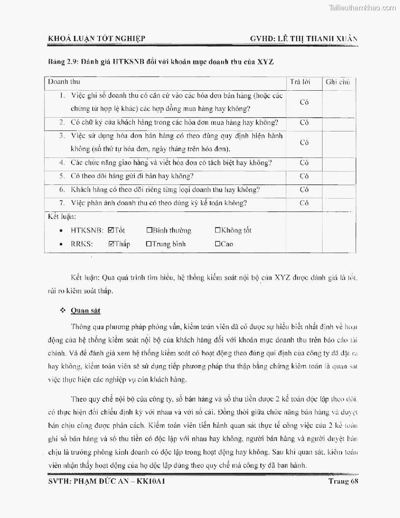 Khoa luan tot nghiep phuong phap thu thap bang chung kiem toan tai cong ty trach nhiem huu han tu van rong viet trang 74