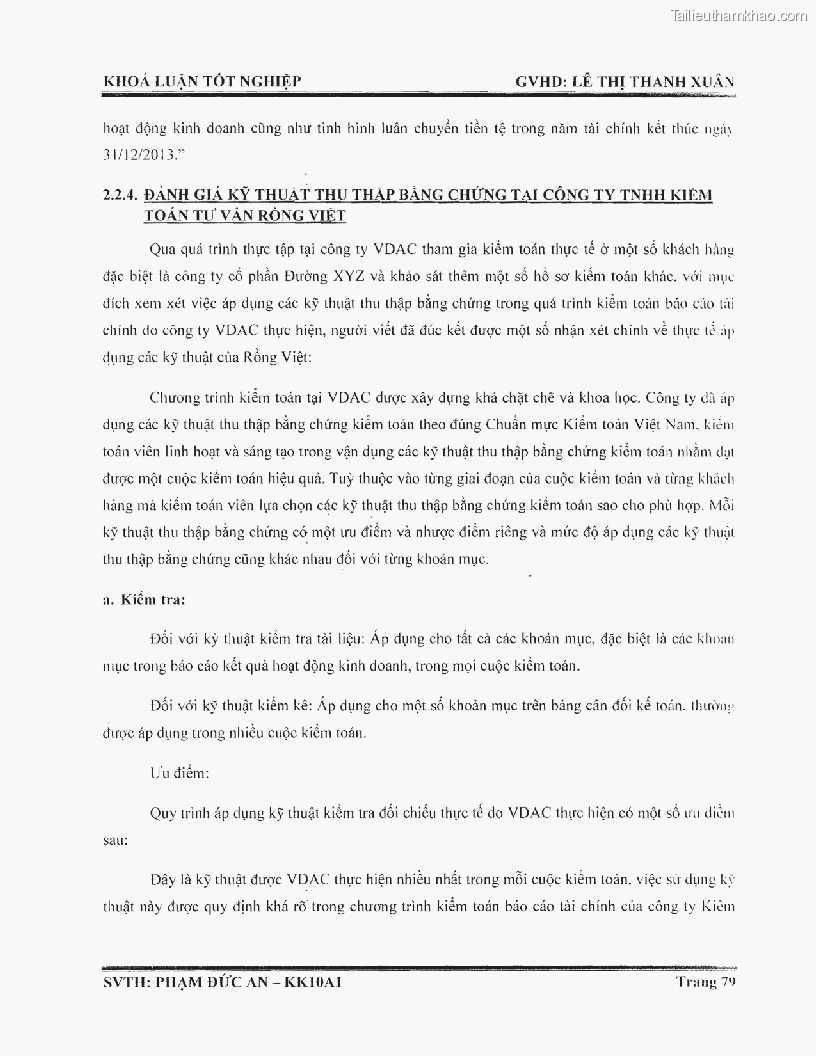 Khoa luan tot nghiep phuong phap thu thap bang chung kiem toan tai cong ty trach nhiem huu han tu van rong viet trang 85