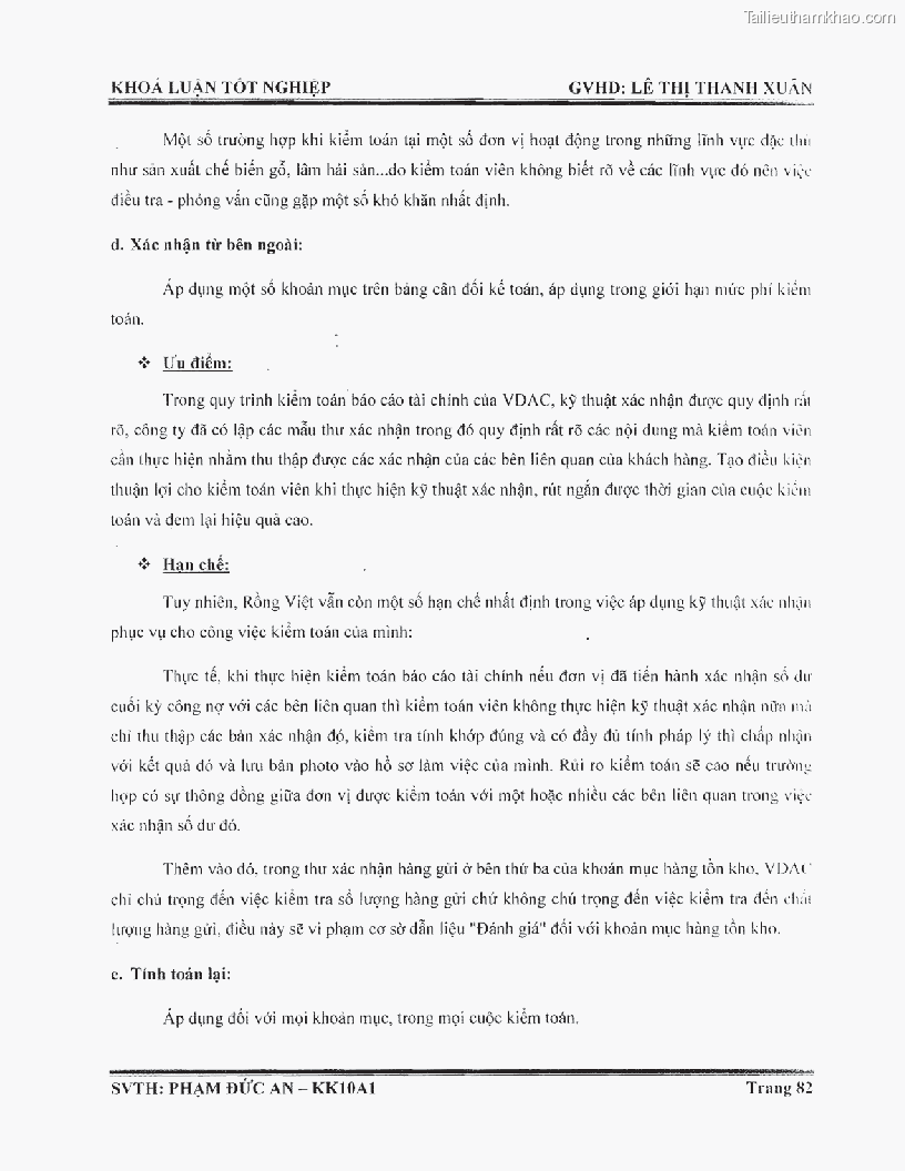 Khoa luan tot nghiep phuong phap thu thap bang chung kiem toan tai cong ty trach nhiem huu han tu van rong viet trang 88