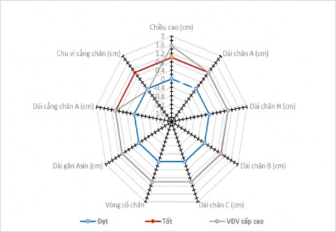 Sơ đồ 3 2 Tiêu chuẩn các chỉ số hình thái nữ VĐV chạy 100m cấp cao Việt Nam 3