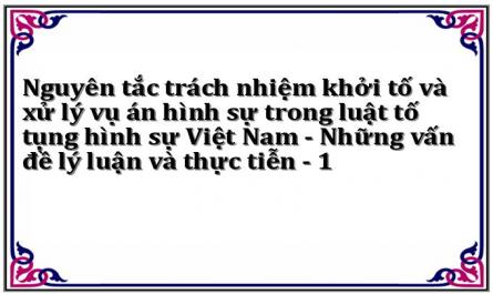 Nguyên tắc trách nhiệm khởi tố và xử lý vụ án hình sự trong luật tố tụng hình sự Việt Nam - Những vấn đề lý luận và thực tiễn - 1