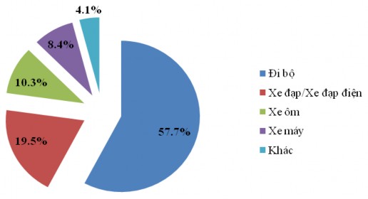 Biểu đồ PLII 8 Phương tiện đi từ nhà đến trạm dừng xe buýt Theo ý kiến 3