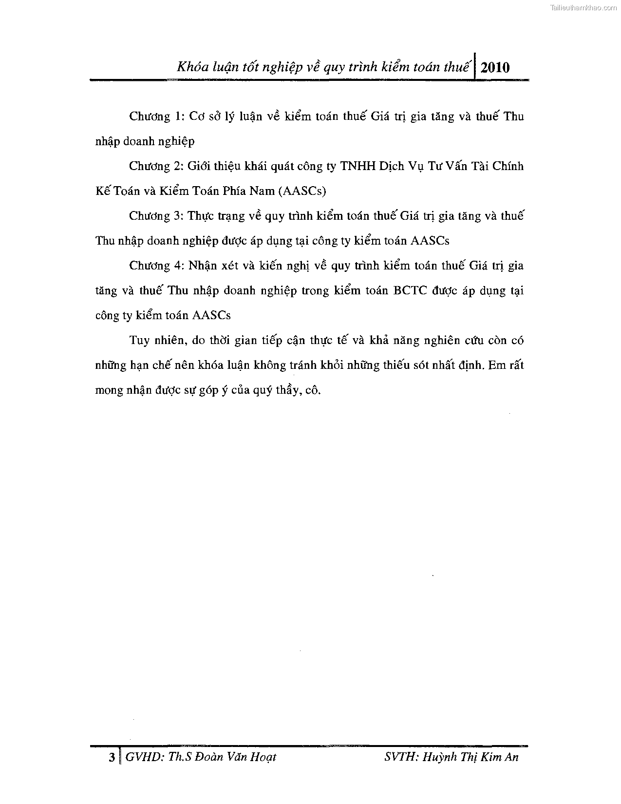 Khoa luan tot nghiep quy trinh kiem toan thue gia tri gia tang v thue thu nhap doanh nghiep tai cong ty tnhh dv tu van tai chinh ke toan v kiem toan phia nam aascsc trang 11
