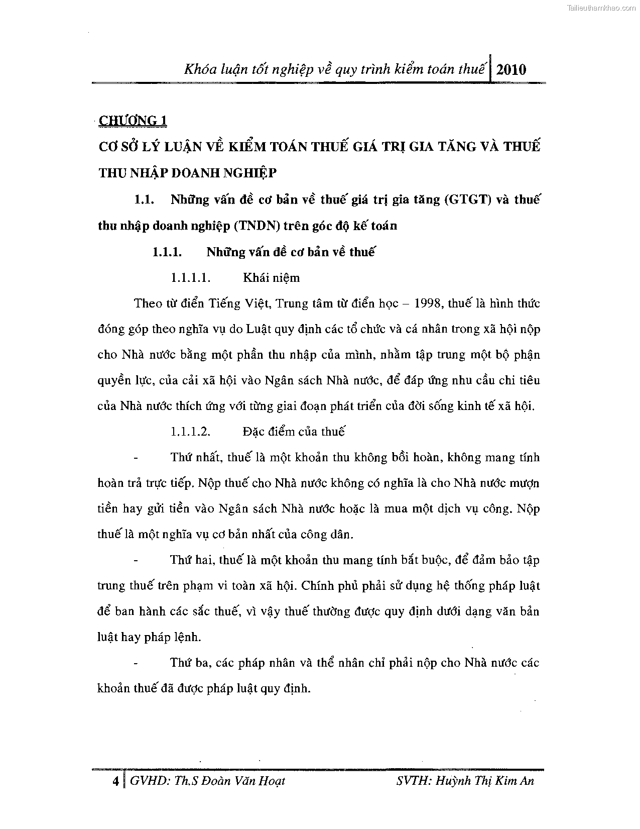 Khoa luan tot nghiep quy trinh kiem toan thue gia tri gia tang v thue thu nhap doanh nghiep tai cong ty tnhh dv tu van tai chinh ke toan v kiem toan phia nam aascsc trang 12