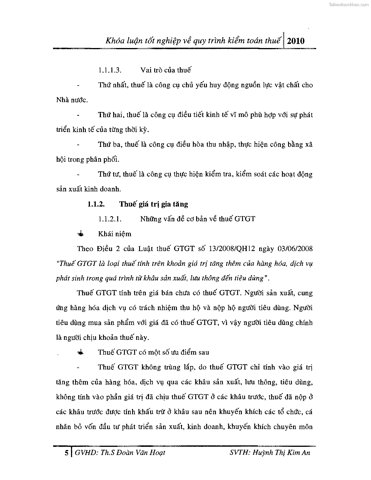 Khoa luan tot nghiep quy trinh kiem toan thue gia tri gia tang v thue thu nhap doanh nghiep tai cong ty tnhh dv tu van tai chinh ke toan v kiem toan phia nam aascsc trang 13