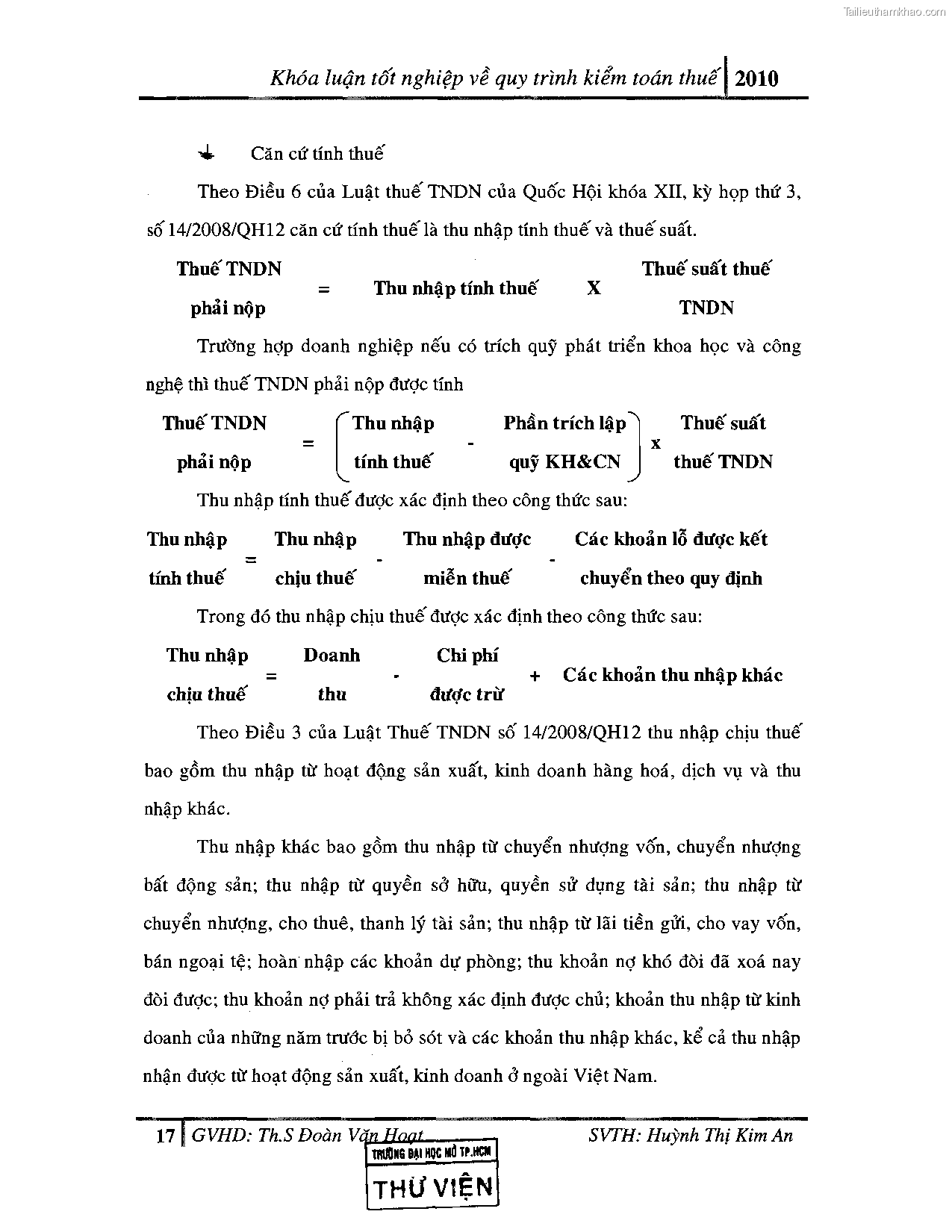 Khoa luan tot nghiep quy trinh kiem toan thue gia tri gia tang v thue thu nhap doanh nghiep tai cong ty tnhh dv tu van tai chinh ke toan v kiem toan phia nam aascsc trang 25