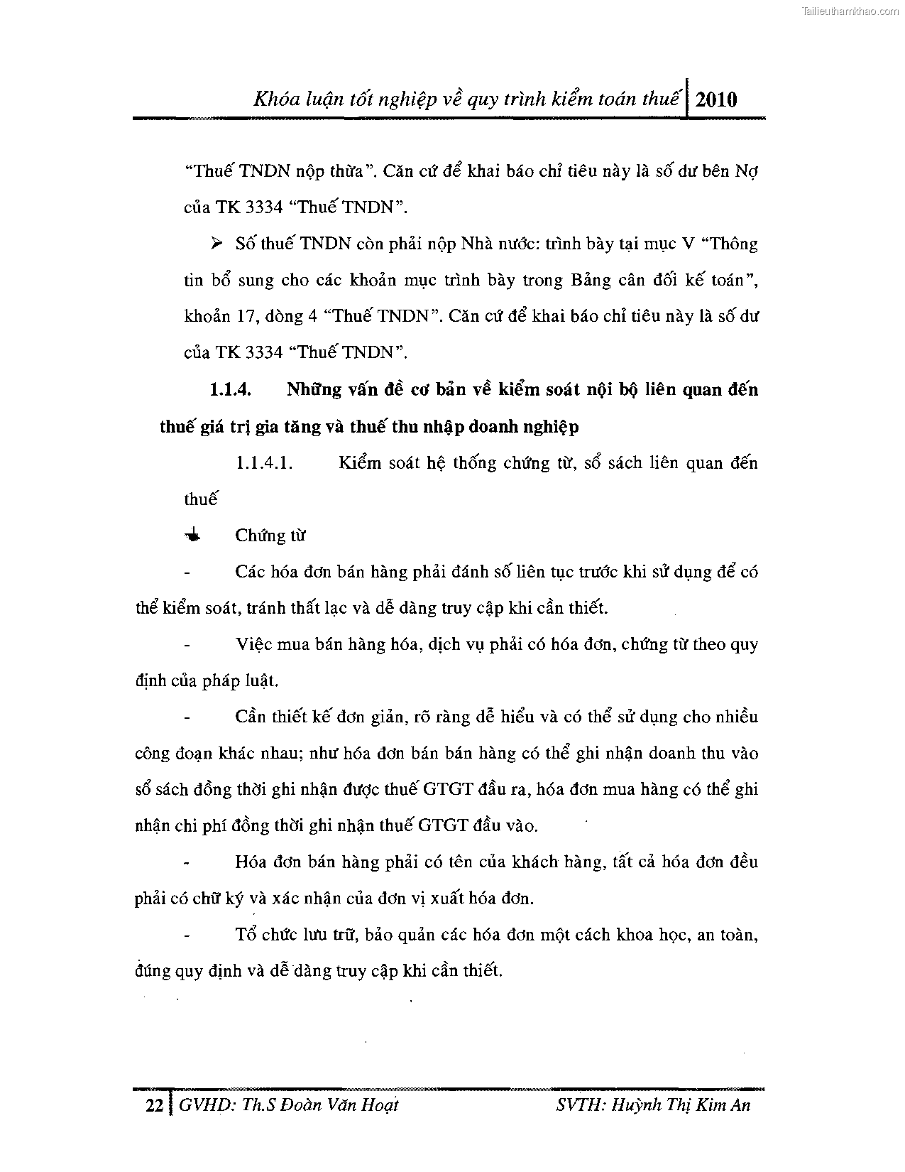 Khoa luan tot nghiep quy trinh kiem toan thue gia tri gia tang v thue thu nhap doanh nghiep tai cong ty tnhh dv tu van tai chinh ke toan v kiem toan phia nam aascsc trang 30