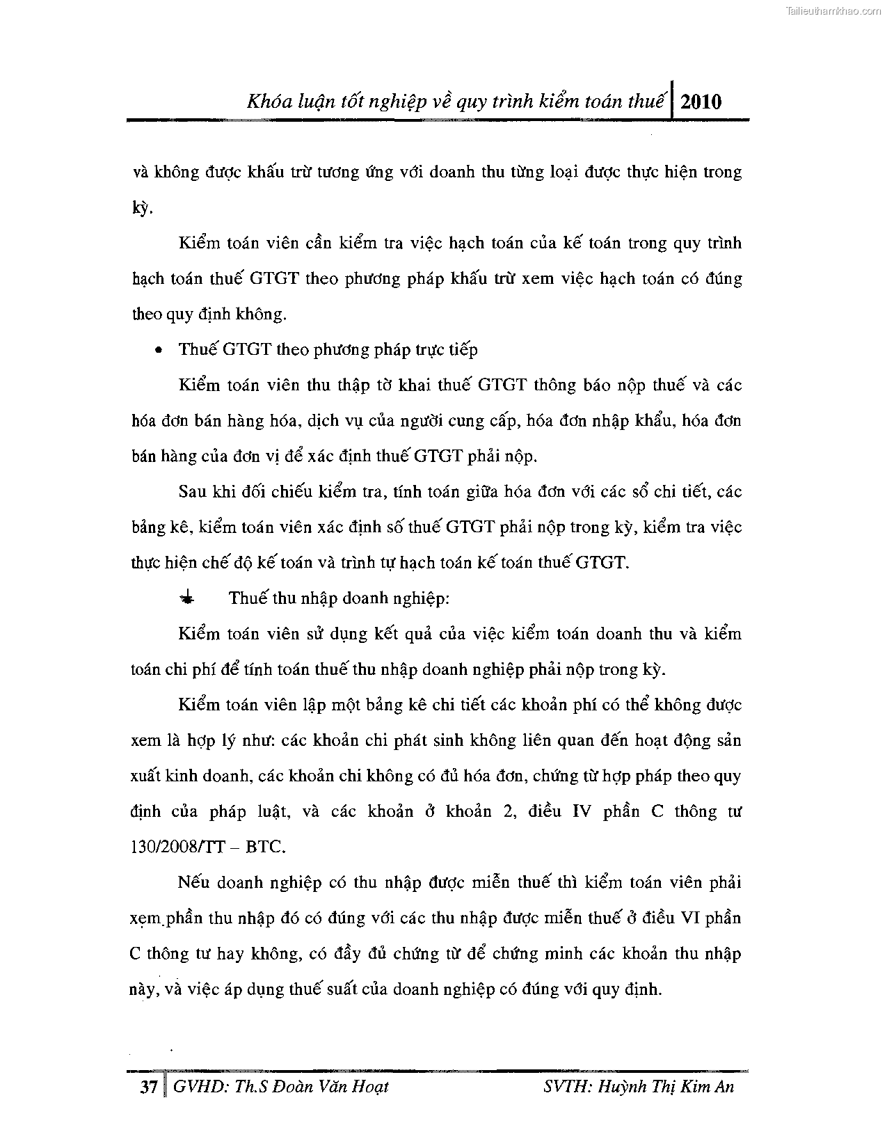 Khoa luan tot nghiep quy trinh kiem toan thue gia tri gia tang v thue thu nhap doanh nghiep tai cong ty tnhh dv tu van tai chinh ke toan v kiem toan phia nam aascsc trang 45